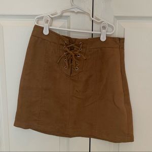 Jack by BB Dakota Suede Lace-Up Skirt